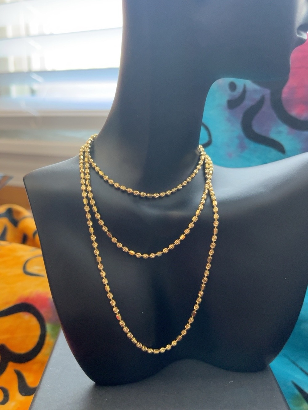 24” Gold-Plated 925 Sterling Silver Beaded Chain Necklace